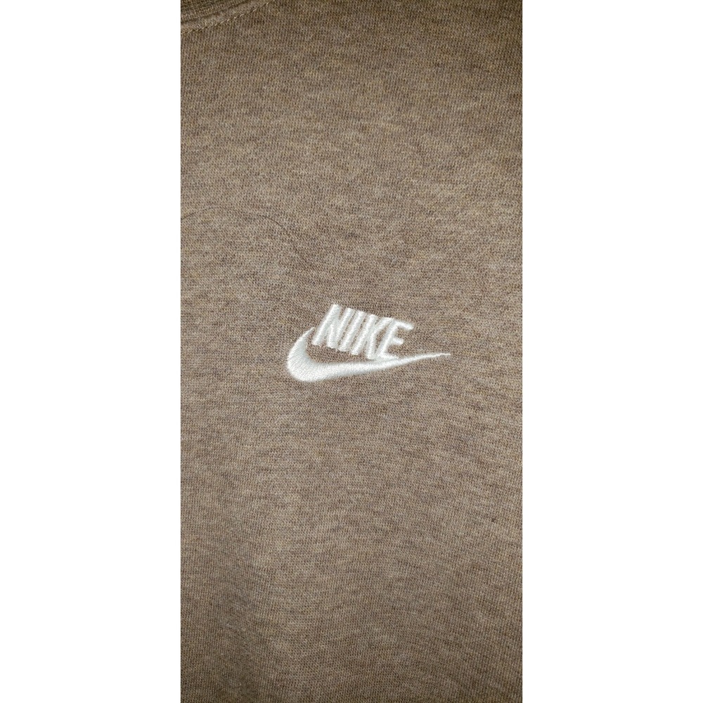 Nike Sportswear Club Fleece Crewneck Sweatshirt Brown Mocha Futura Logo Mens M - Picture 2 of 4